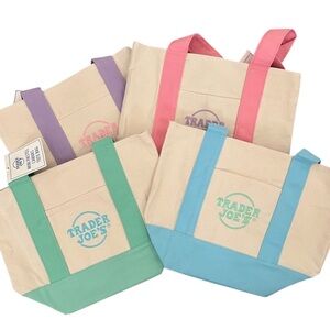 Trader Joe’s 2025‎ Spring Limited Mini Canvas Tote Bag - Pink only